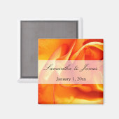 レッド&オレンジフレーミングバラ マグネット (正面/裏面)