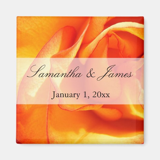 レッド&オレンジフレーミングバラ マグネット (正面)