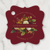 レッド |オレンジフローラブーケと愛と感謝してい フェイバータグ