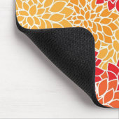 レッド&オレンジヴィンテージオリエンタルフローラデザイン マウスパッド (コーナー)