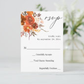 レッド&オレンジ秋フローラノミールRSVP 出欠カード (スタンド正面)