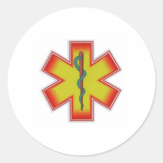 レッド&オレンジ&グリーン ラウンドシール (正面)