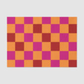 レッド オレンジ ピンク チェッカーパターン デザイン 薄葉紙 (正面)