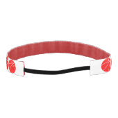 レッド&カスタムホワイトバスケットボールジャージー番号スポーツ アスレチックヘッドバンド (裏面)