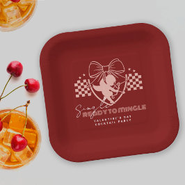 レッド カップィド シングルズ バレンタインデー パーティー ペーパープレート