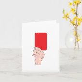 レッド・カードのメッセージカードを示している審判員 カード (黄色い花)