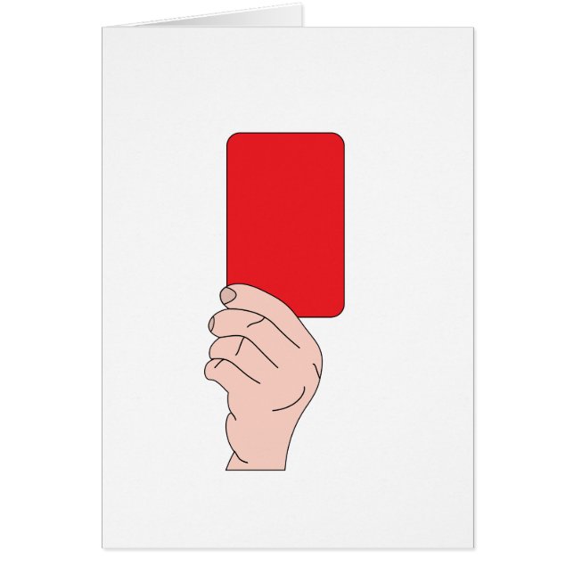 レッド・カードの挨拶状を示している審判員 (正面)