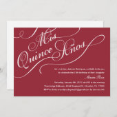 レッド·キンセアニェラ·エレガント招待状 招待状 (正面/裏面)