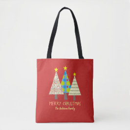 レッド クリスマスツリー ホリデー トートバッグ