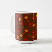 レッド クリスマスマグカップ - クラシックなホリデーギフト コーヒーマグカップ (正面左)
