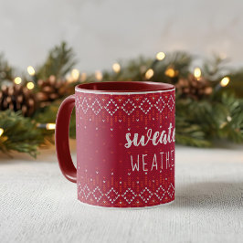 レッド クリスマス セーター ウィーザー ツートン コーヒーマグ マグカップ