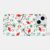 レッド クリスマス フラミンゴ Multi iPhone 15ケース (裏面横)