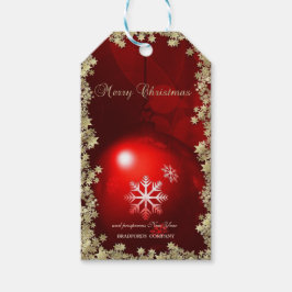 レッド クリスマス ボール ゴールド スター 会社 ギフトタグ