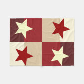 レッド&クリームスターキルテッド フリースブランケット (正面(横))