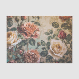 レッド&クリームバラティッシュペーパー 薄葉紙