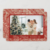 レッド&クリームヴィンテージホリデーカード |横 シーズンカード (正面/裏面)