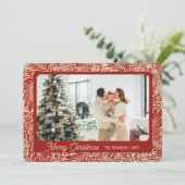 レッド&クリームヴィンテージホリデーカード |横 シーズンカード (スタンド正面)