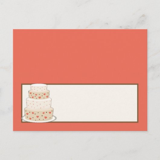 レッド/クレメ結婚のケーキ座席表 ポストカード (正面)