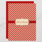 レッド&クレームホリデー招待状 招待状 (正面/裏面)