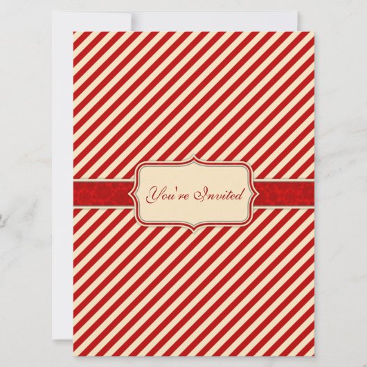 レッド&クレームホリデー招待状 招待状 (正面)