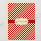 レッド & クレーム ホリデー ご招待 招待状 (正面/裏面)