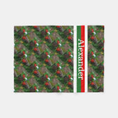 レッド&グパーソナライズされたリーンという名前のゴルフボール フリースブランケット (正面(横))