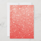 レッド グリッター スクリプト スイート 16 誕生日パーティー 招待状 (裏面)