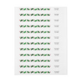 レッド&グリーンすてきホリーラップのまわりに住所 シール ラップアラウンドラベル (シート)