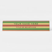 レッド&グリーンウッドプリント デスクネームプレート (正面)