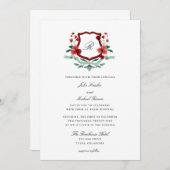 レッド&グリーンクラシッククリスマス結婚式招待状 招待状 (正面/裏面)