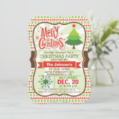 レッド&グリーンクリスマスパーティの招待状 招待状 (スタンド正面)