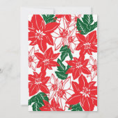 レッド&グリーンクリスマスポインセティアスホリデ結婚ーズ 招待状 (裏面)