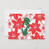レッド&グリーンクリスマスポインセティアスホリデ結婚ーズ 招待状 (裏面)