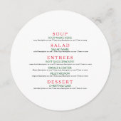 レッド&グリーンクリスマスリースディナーパーティーメニュー メニュー (裏面)