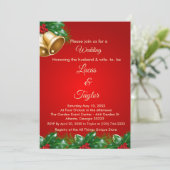 レッド&グリーンクリスマス結婚式招待状 招待状 (スタンド正面)