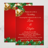 レッド&グリーンクリスマス結婚式招待状 招待状 (正面/裏面)