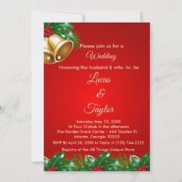 レッド&グリーンクリスマス結婚式招待状 招待状