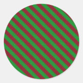 レッド&グリーンストライプグリッター ラウンドシール (正面)