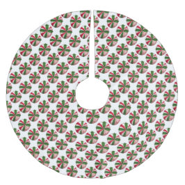 レッド&グリーンソフトストライプのペパーミントフェスティバルキャンディ ブラッシュドポリエステルツリースカート