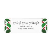 レッド&グリーンホリすてきー差出人住所ラベル ラベル (正面)