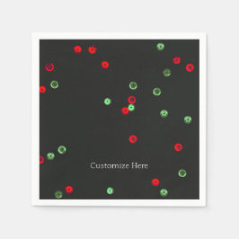 レッド&グリーンホリデーシークンズクリスマスパーティー スタンダードカクテルナプキン