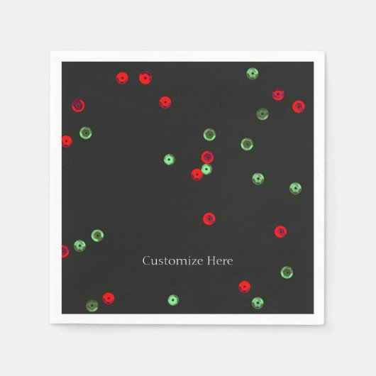 レッド&グリーンホリデーシークンズクリスマスパーティー スタンダードカクテルナプキン (正面)