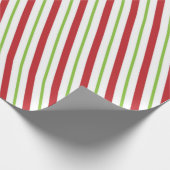 レッド&グリーンホリデーストライプ ラッピングペーパー (角)