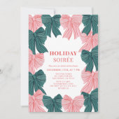 レッド&グリーンボウズクリスマスホリデーソイレ 招待状 (正面)