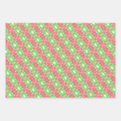 レッド&グリーンモザイクラッピング紙 ラッピングペーパーシート (正面)