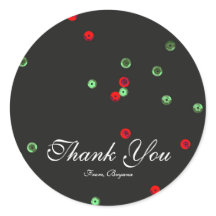 レッド&グリーンモダングラムシークンズホリデーステッカー