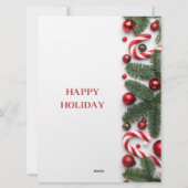 レッド・グリーンモダン・メリー・クリスマス シーズンカード (裏面)