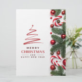 レッド・グリーンモダン・メリー・クリスマス シーズンカード (スタンド正面)