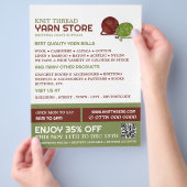 レッド&グリーンヤーン、編み物ストア、ヤーンストア チラシ (手)