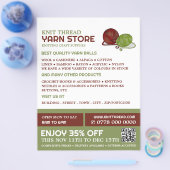 レッド&グリーンヤーン、編み物ストア、ヤーンストア チラシ (シングル)